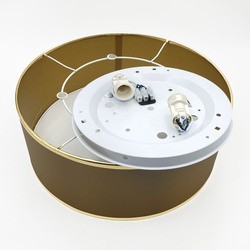 Stropna svjetiljka SIRJA DOUBLE 2xE14/15W/230V Ø 35 cm smeđa/zlatna