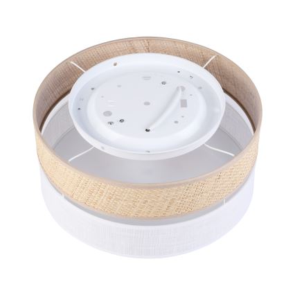 Stropna svjetiljka SIRJA DOUBLE BOHO 2xE14/15W/230V promjer 35 cm bež/bijela