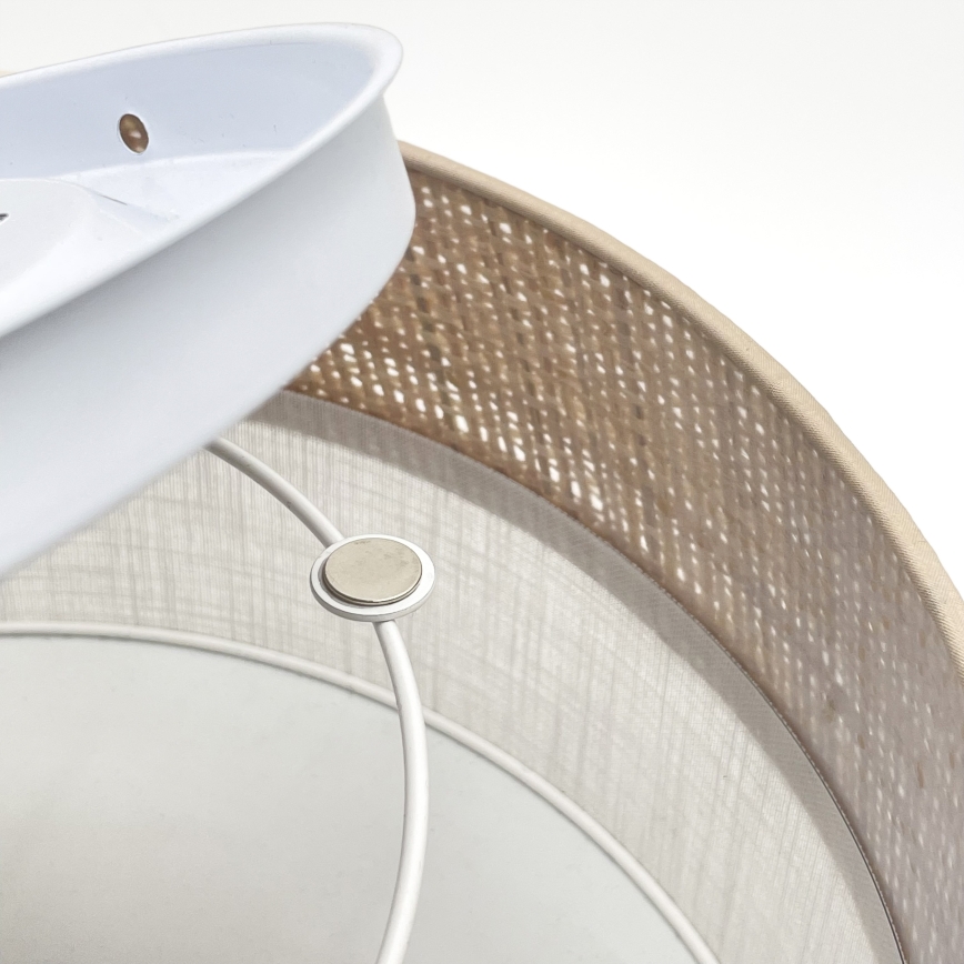 Stropna svjetiljka SIRJA DOUBLE BOHO 2xE14/15W/230V Ø 35 cm bež/bijela