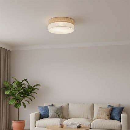 Stropna svjetiljka SIRJA DOUBLE BOHO 2xE14/15W/230V Ø 35 cm bež/krem