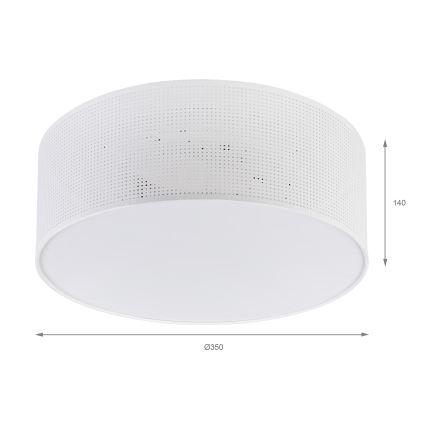 Stropna svjetiljka SIRJA PLISADO 2xE27/15W/230V Ø 35 cm bijela