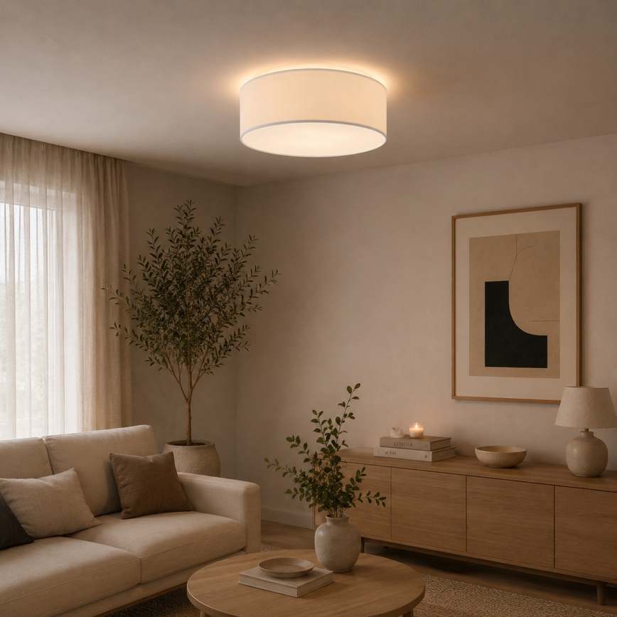 Stropna svjetiljka SIRJA PLISADO 4xE27/15W/230V promjer 45 cm krem boje