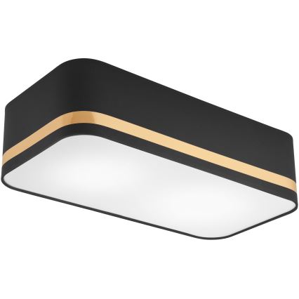 Stropna svjetiljka SIRJA SQUARE STRIPE 2xE27/15W/230V crna/zlatna