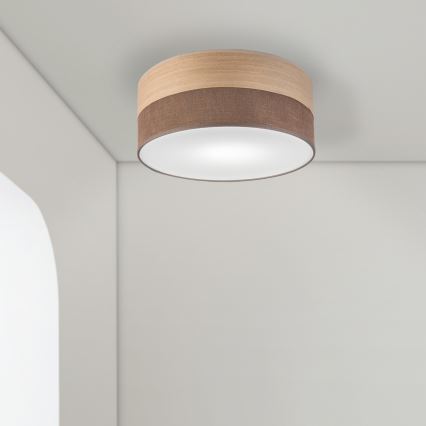Stropna svjetiljka SIRJA WOOD 1xE27/15W/230V pr. 35 cm smeđa/hrast