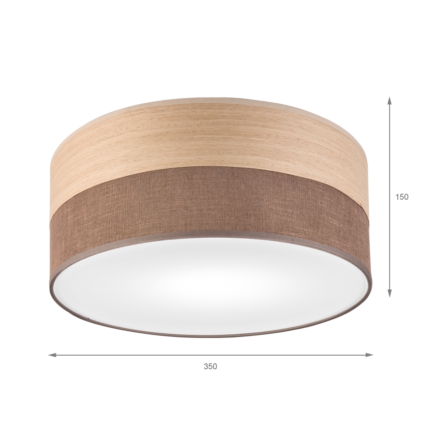 Stropna svjetiljka SIRJA WOOD 1xE27/15W/230V pr. 35 cm smeđa/hrast