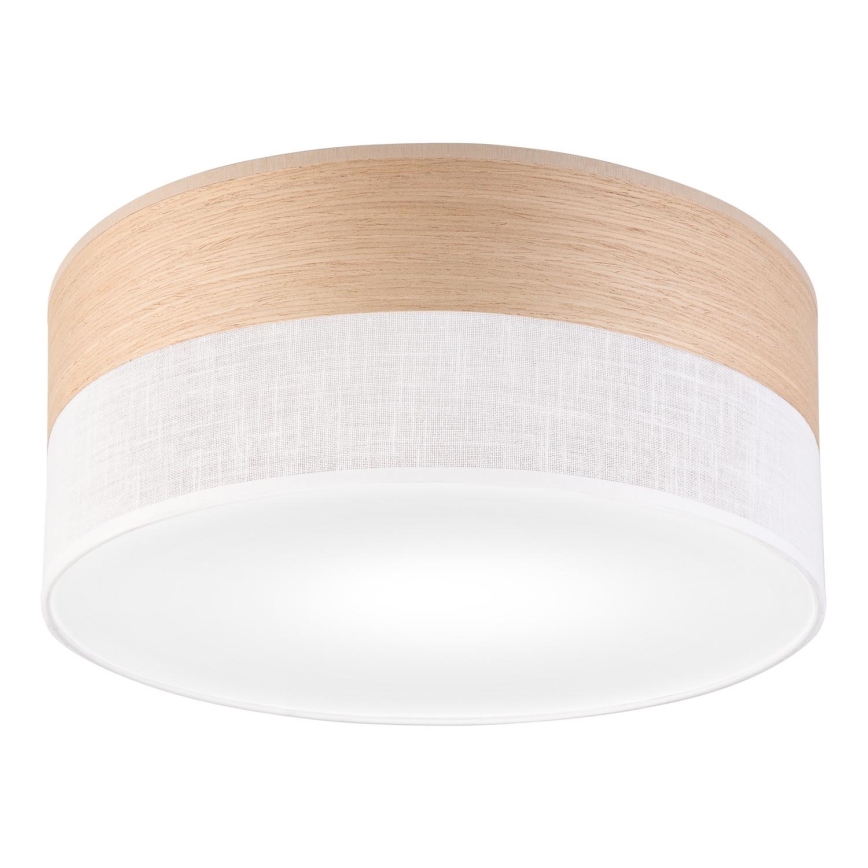 Stropna svjetiljka SIRJA WOOD 1xE27/15W/230V promjer 35 cm bijela/hrast
