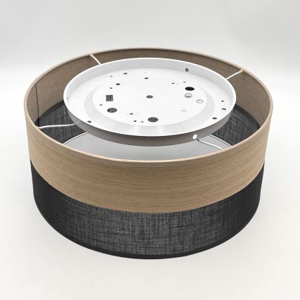 Stropna svjetiljka SIRJA WOOD 1xE27/15W/230V promjer 35 cm crna/hrast
