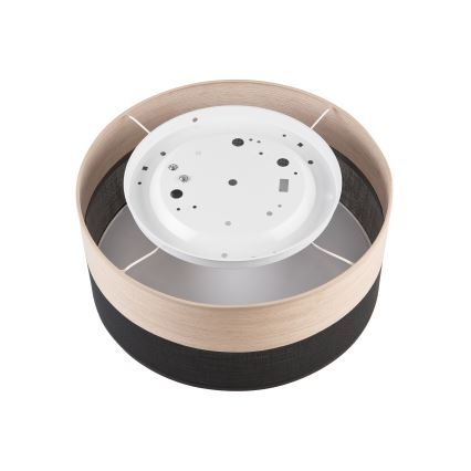 Stropna svjetiljka SIRJA WOOD 1xE27/15W/230V promjer 35 cm crna/hrast