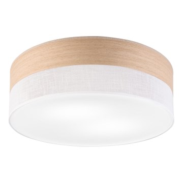 Stropna svjetiljka SIRJA WOOD 2xE27/15W/230V promjer 45 cm bijela/hrast