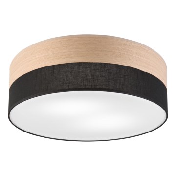 Stropna svjetiljka SIRJA WOOD 2xE27/15W/230V promjer 45 cm crna/hrast