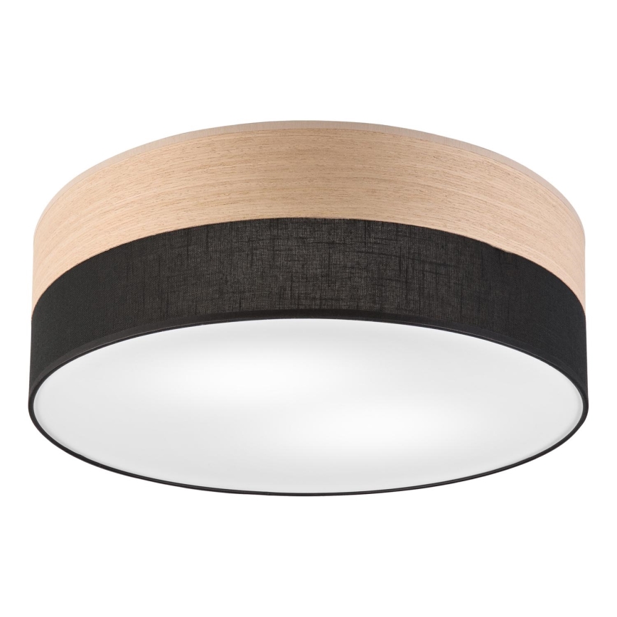Stropna svjetiljka SIRJA WOOD 2xE27/15W/230V promjer 45 cm crna/hrast