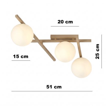 Stropna svjetiljka SMART 3xE14/10W/230V bež/bijela