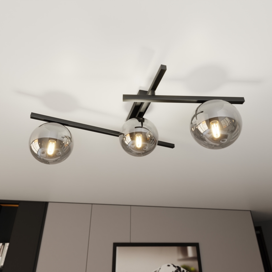 Stropna svjetiljka SMART 3xE14/10W/230V crna/siva