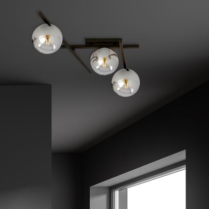 Stropna svjetiljka SMART 3xE14/10W/230V crna/siva