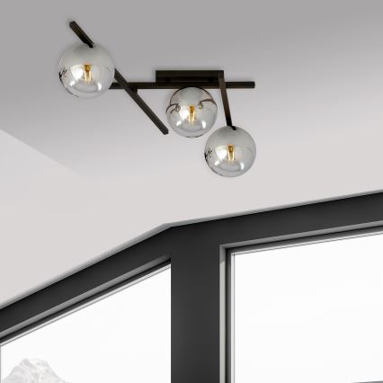 Stropna svjetiljka SMART 3xE14/10W/230V crna/siva
