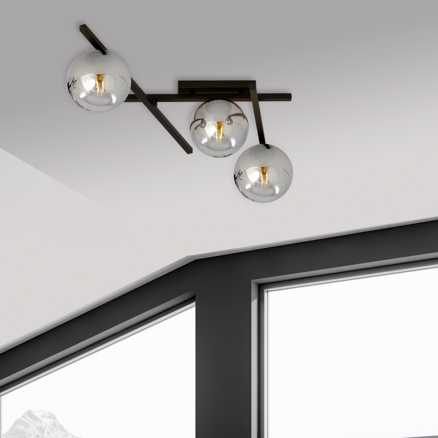 Stropna svjetiljka SMART 3xE14/10W/230V crna/siva