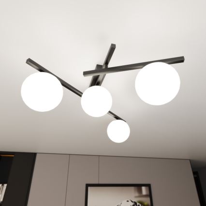 Stropna svjetiljka SMART 4xE14/10W/230V crna/bijela