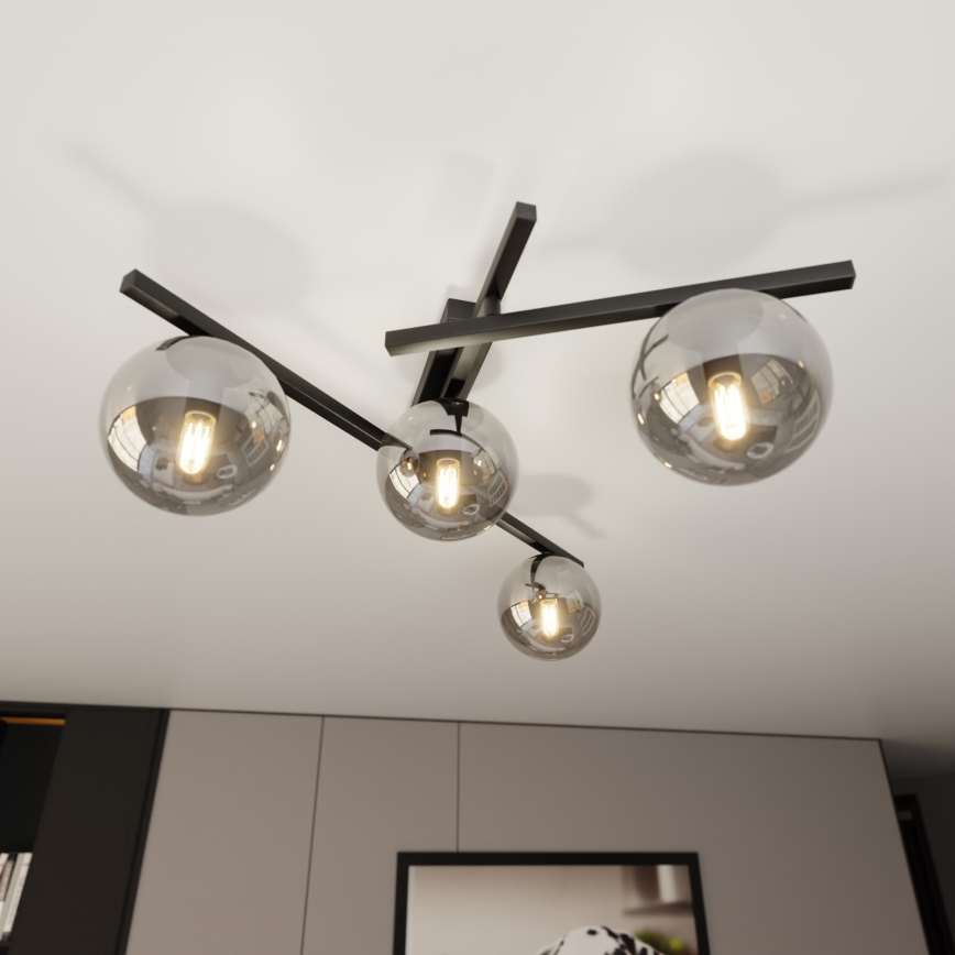 Stropna svjetiljka SMART 4xE14/10W/230V crna/siva
