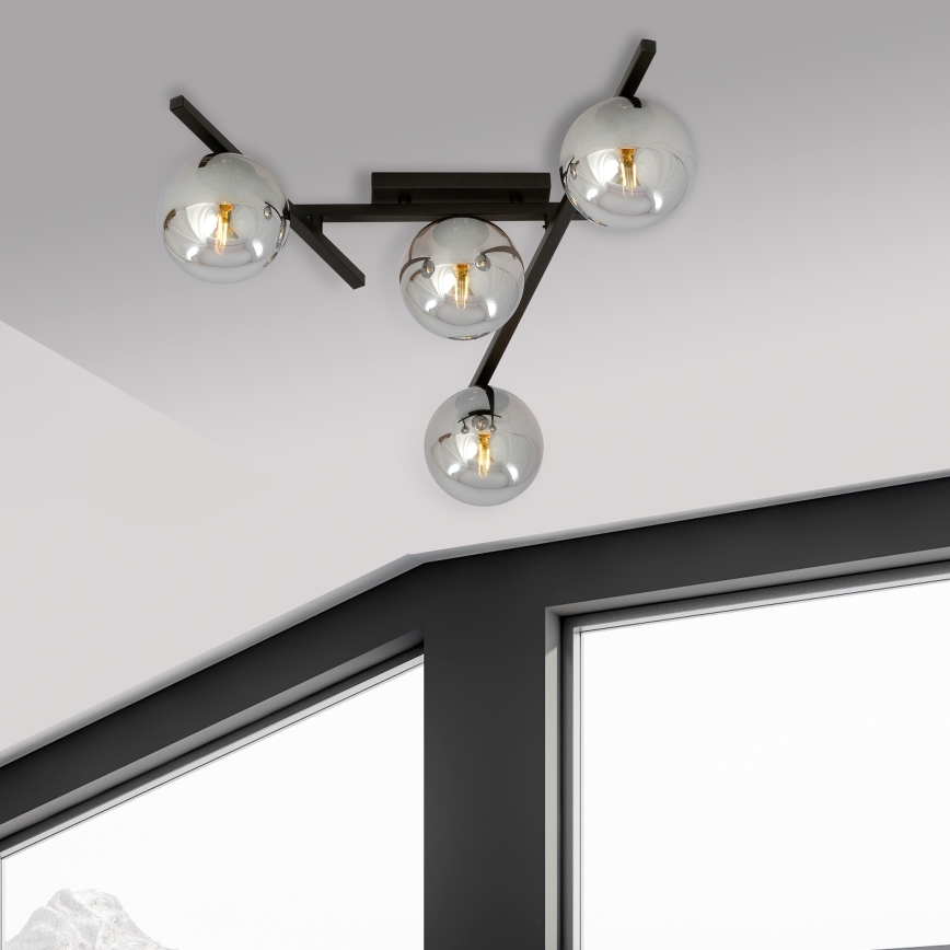 Stropna svjetiljka SMART 4xE14/10W/230V crna/siva