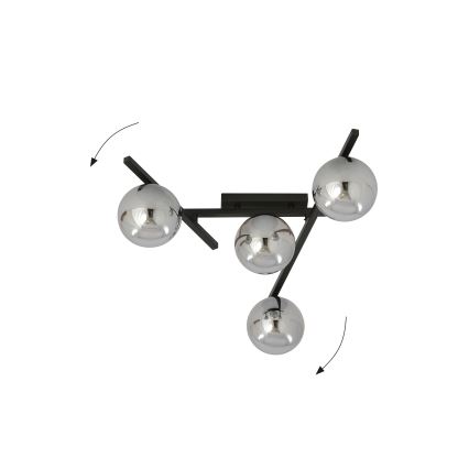 Stropna svjetiljka SMART 4xE14/10W/230V crna/siva