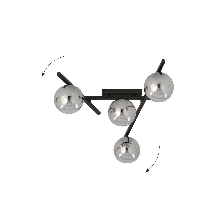 Stropna svjetiljka SMART 4xE14/10W/230V crna/siva