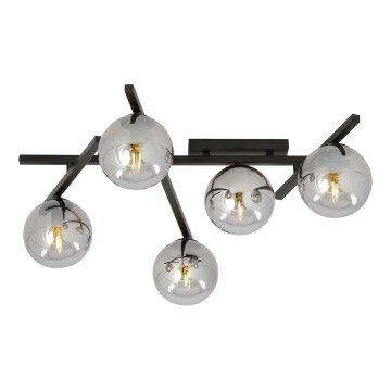 Stropna svjetiljka SMART 5xE14/10W/230V crna/siva