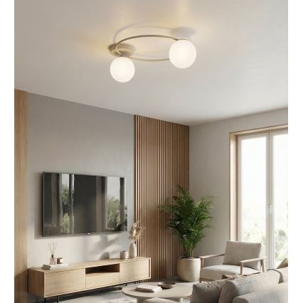 Stropna svjetiljka SOPRA 2xE14/10W/230V bež/bijela