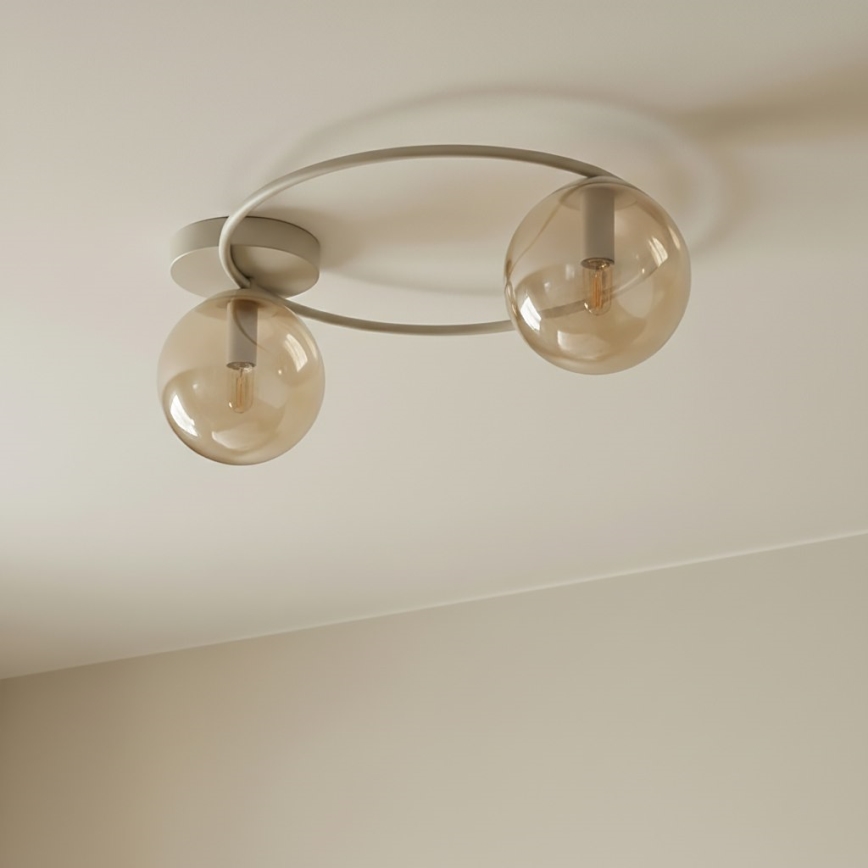 Stropna svjetiljka SOPRA 2xE14/10W/230V bež/dimni bež