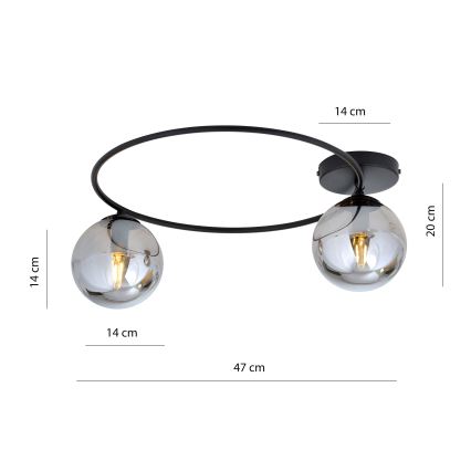 Stropna svjetiljka SOPRA 2xE14/10W/230V crna