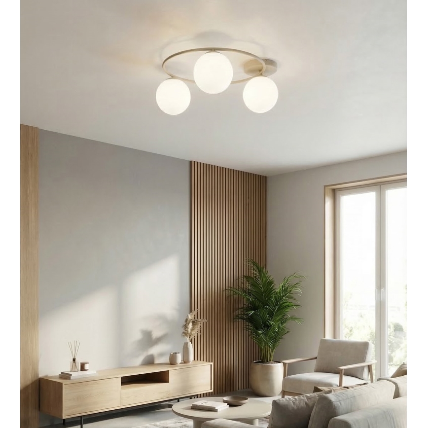 Stropna svjetiljka SOPRA 3xE14/10W/230V bež/bijela