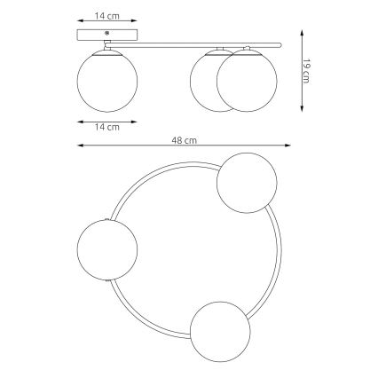 Stropna svjetiljka SOPRA 3xE14/10W/230V bež/bijela