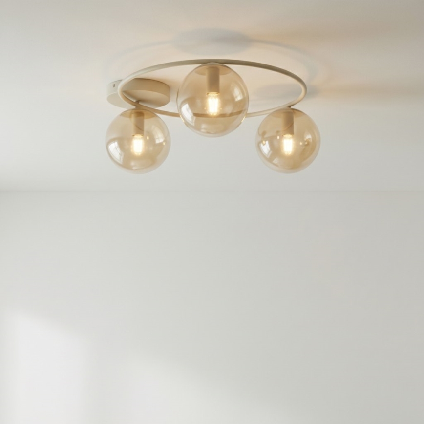 Stropna svjetiljka SOPRA 3xE14/10W/230V bež/dimno bež