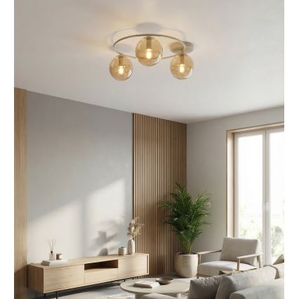 Stropna svjetiljka SOPRA 3xE14/10W/230V bež/dimno bež