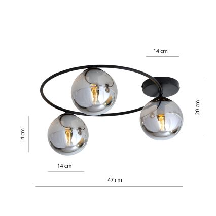 Stropna svjetiljka SOPRA 3xE14/10W/230V crna