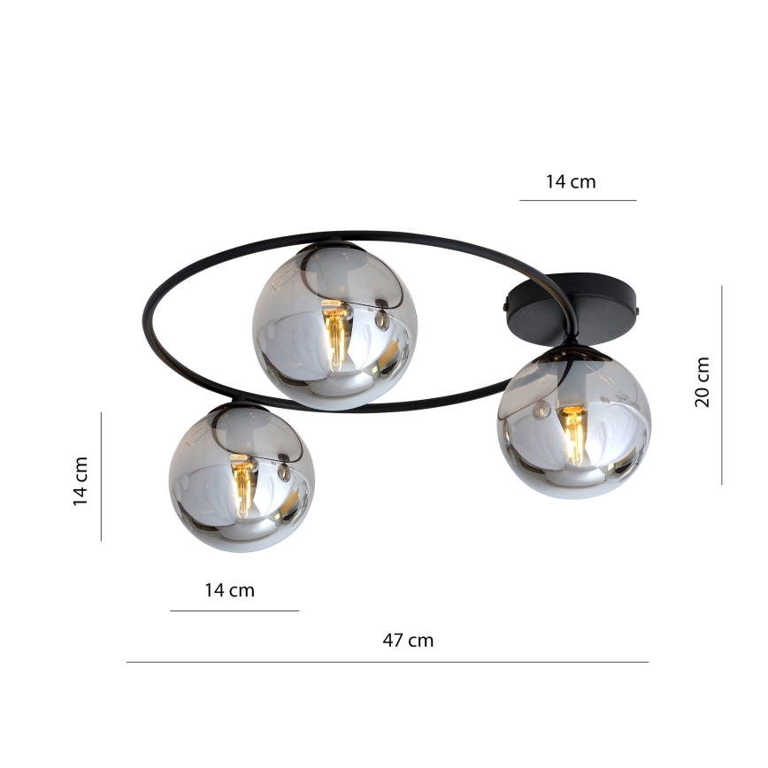 Stropna svjetiljka SOPRA 3xE14/10W/230V crna