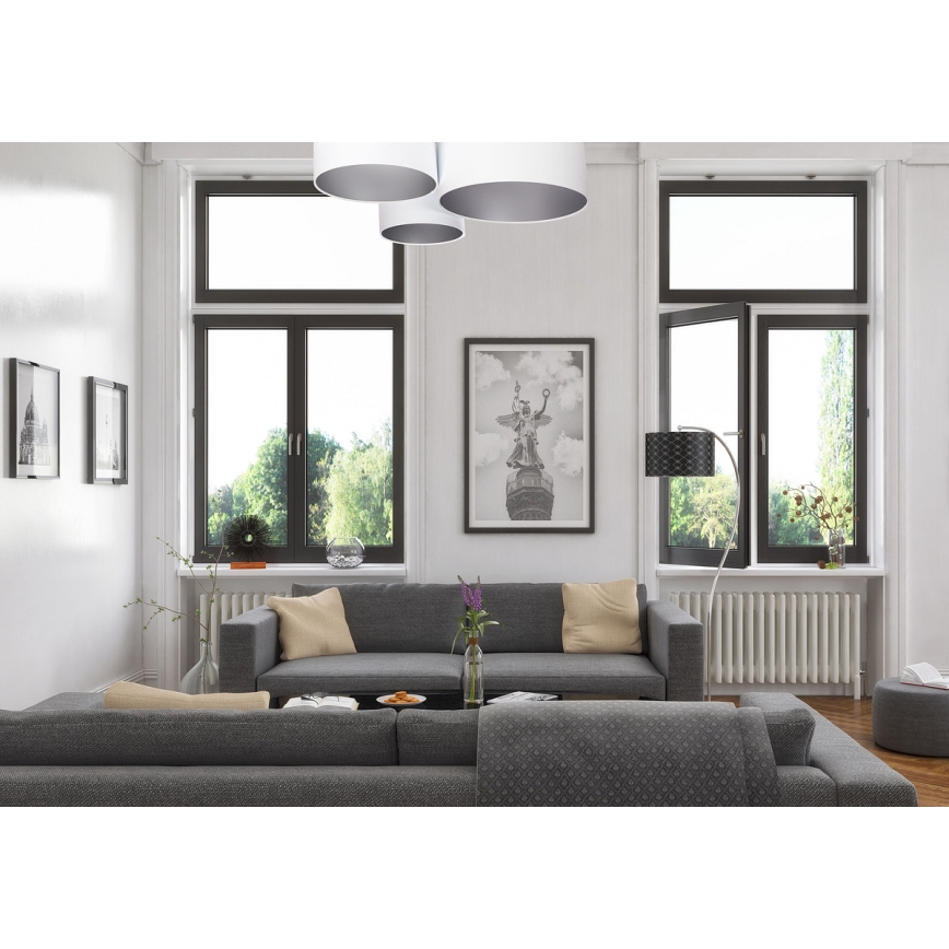 Stropna svjetiljka SPACE 3xE27/60W/230V bijela/srebrna