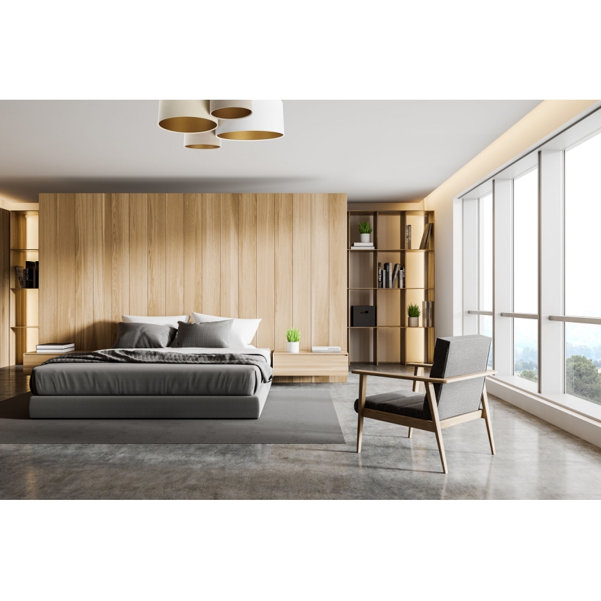 Stropna svjetiljka SPACE 4xE27/60W/230V bež/bijela/zlatna