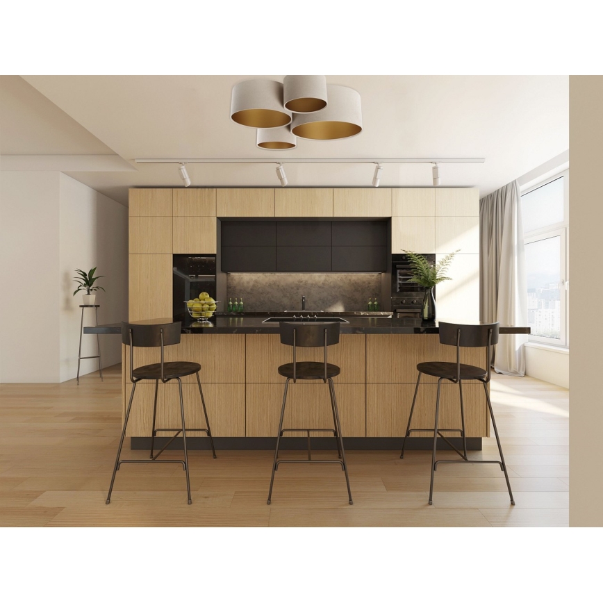 Stropna svjetiljka SPACE 4xE27/60W/230V bež/zlatna