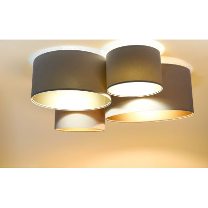Stropna svjetiljka SPACE 4xE27/60W/230V bež/zlatna