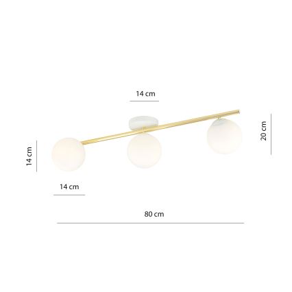 Stropna svjetiljka SPLENDI 3xE14/10W/230V bijela/zlatna