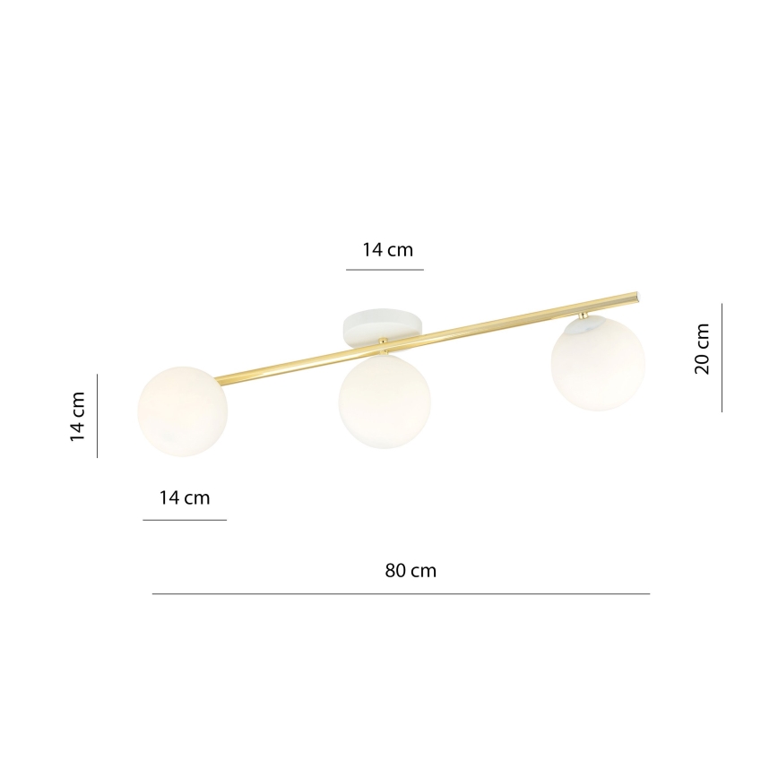 Stropna svjetiljka SPLENDI 3xE14/10W/230V bijela/zlatna