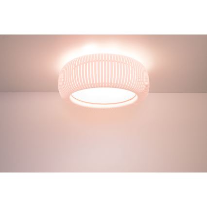 Stropna svjetiljka STRIPES 2xE27/40W/230V pr. 55 cm bijela/roza
