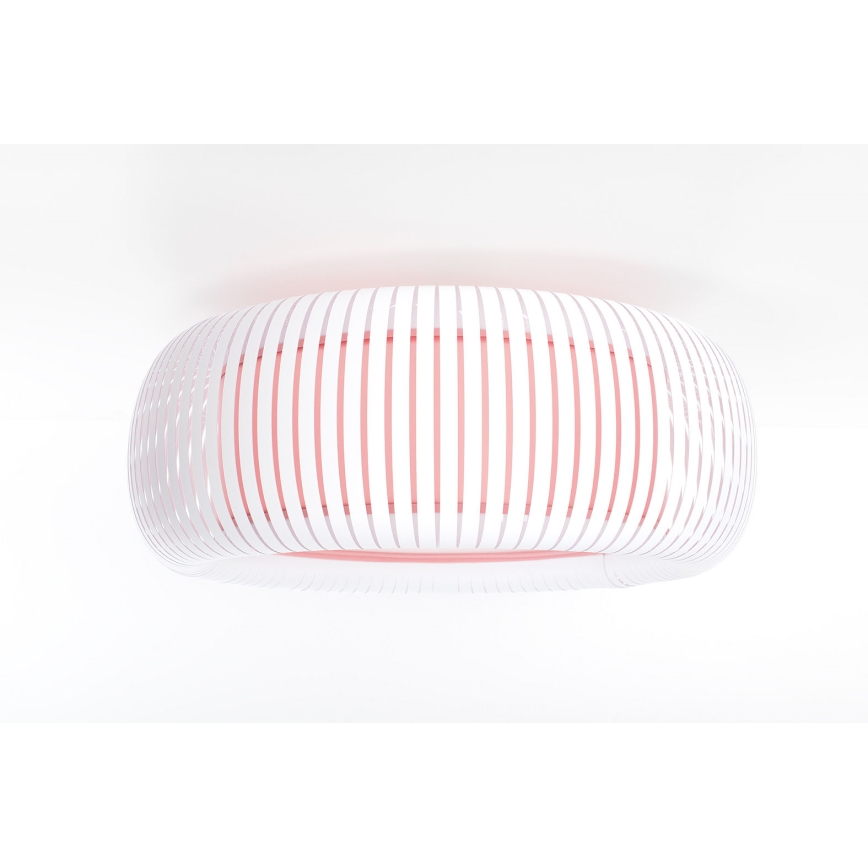Stropna svjetiljka STRIPES 2xE27/40W/230V pr. 55 cm bijela/roza