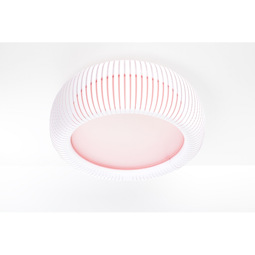 Stropna svjetiljka STRIPES 2xE27/40W/230V pr. 55 cm bijela/roza