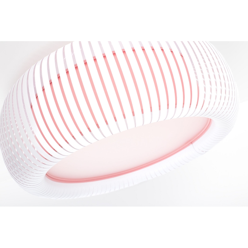 Stropna svjetiljka STRIPES 2xE27/40W/230V pr. 55 cm bijela/roza