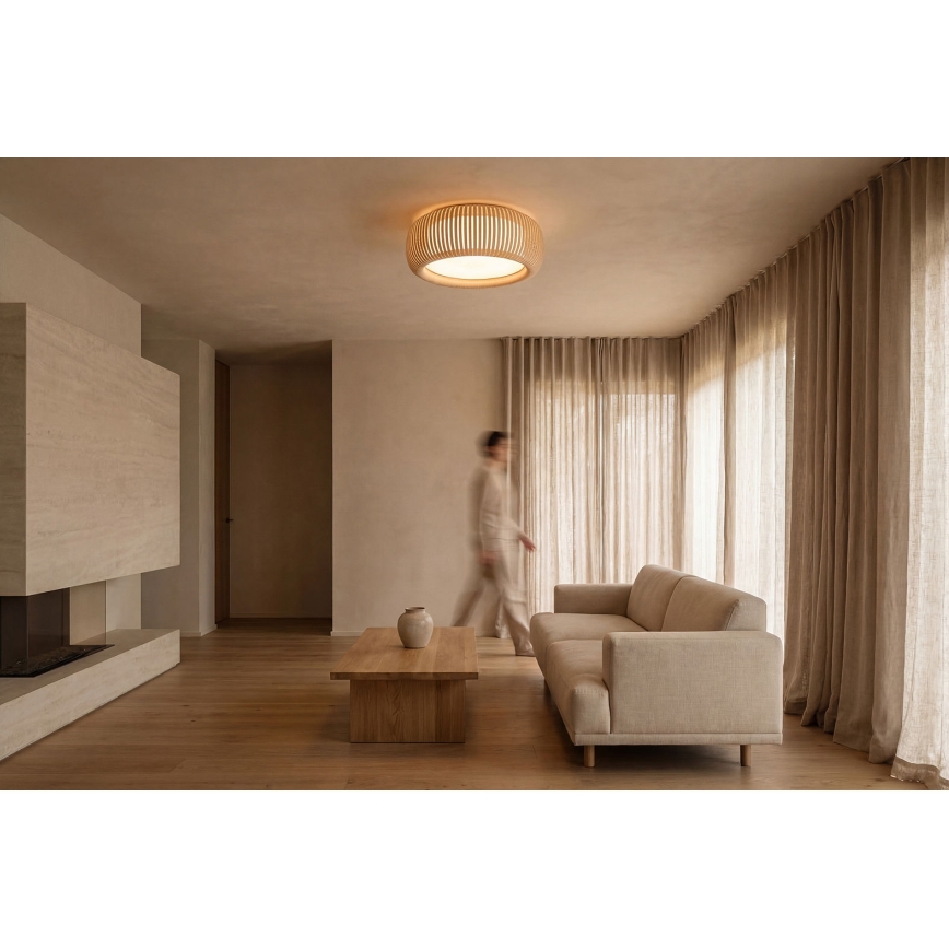 Stropna svjetiljka STRIPES 2xE27/40W/230V Ø 55 cm krem/bijela