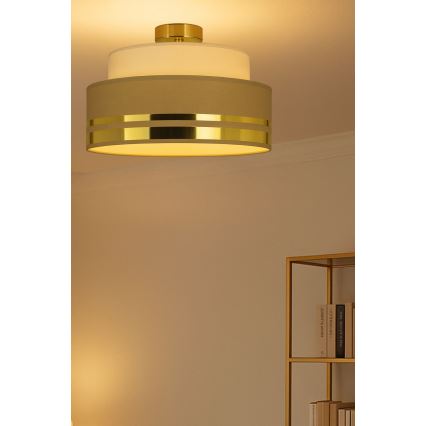 Stropna svjetiljka TAMI 1xE27/60W/230V bež/smeđa/zlatna