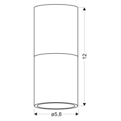 Stropna svjetiljka TUBA 1xGU10/50W/230V crna