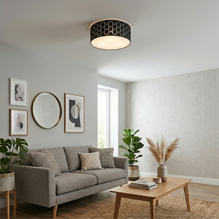 Stropna svjetiljka ULLE 1xE27/15W/230V Ø 35 cm crna