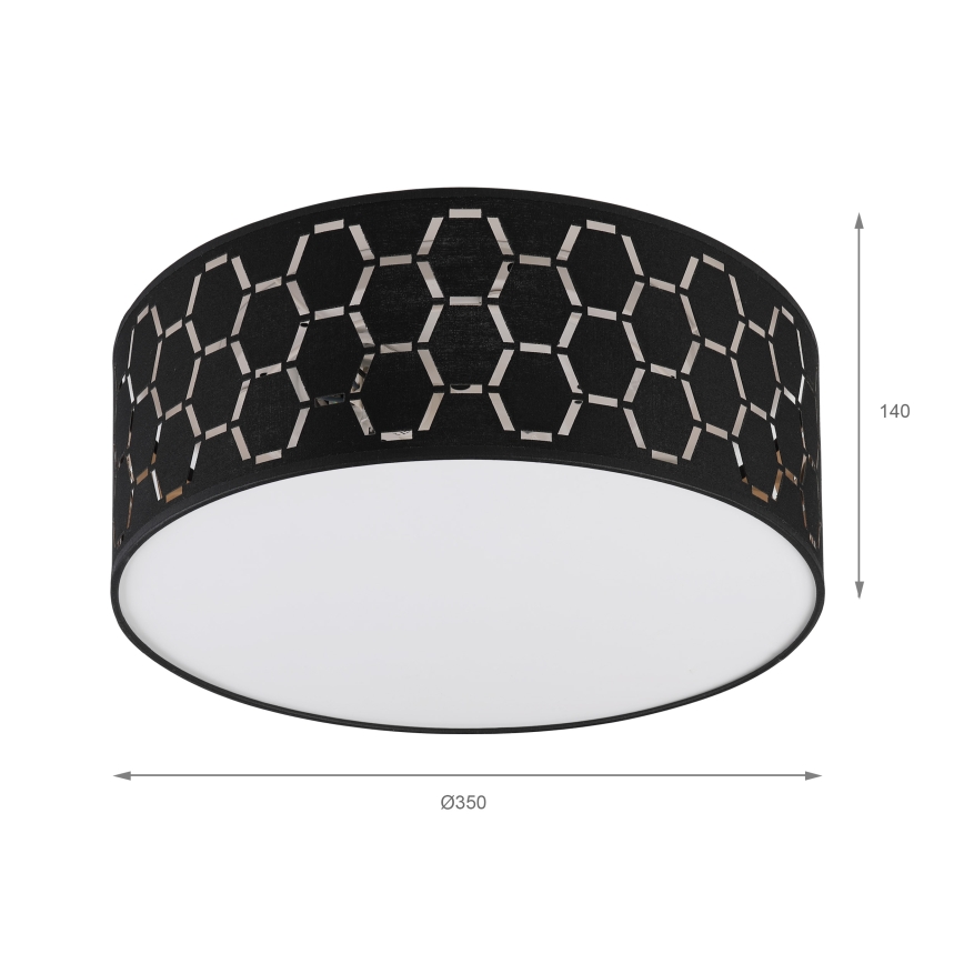 Stropna svjetiljka ULLE 1xE27/15W/230V Ø 35 cm crna